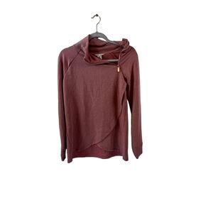 Jockey Women's Pink High Neck Quarter Zip Pullover Sweater Size Small